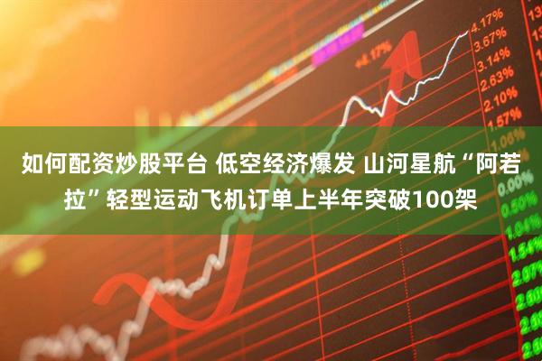 如何配资炒股平台 低空经济爆发 山河星航“阿若拉”轻型运动飞机订单上半年突破100架