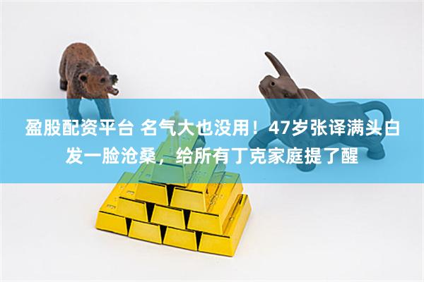 盈股配资平台 名气大也没用！47岁张译满头白发一脸沧桑，给所有丁克家庭提了醒